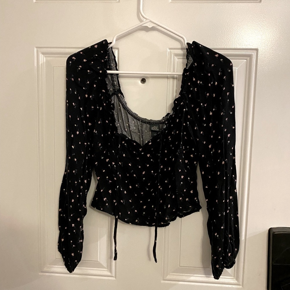 Black Women’s Wild Fable Peasant Shirt